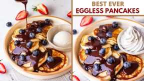 FLUFFIEST EGGLESS PANCAKES RECIPE | CAFE STYLE EGGLESS PANCAKES AT HOME-  बिना अंडे का पैनकेक रेसिपी