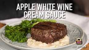 Steak with Apple White Wine Cream Sauce | Filet Mignon Recipe