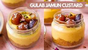 Holi Special Thandai Custard Cups with Gulab Jamun | Indian Dessert Recipes - No Bake, Eggless