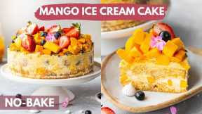 Mango Ice Cream Cake | No Bake, easy ice cream cake | My Lockdown Birthday Cake- no oven, eggless