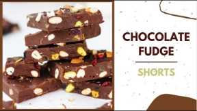 NUTTY CHOCOLATE FUDGE RECIPE | 4 ingredient chocolate fudge recipe | no bake eggless desserts
