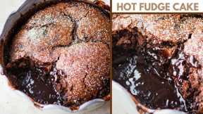 Eggless Hot Fudge Cake with Molten Sauce | Choco Lava Cake Pudding | Hot Chocolate Pudding Recipe