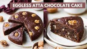 Eggless Atta Chocolate Cake | No Eggs, No maida, Wholewheat Chocolate Walnut Cake- simple recipe!