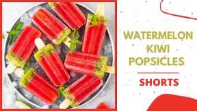 Watermelon Kiwi Popsicles #SHORTS healthy, no refined sugar fruit lollies