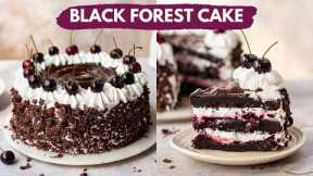 Black Forest Cake Recipe | Bakery Style Eggless Black Forest Cake at home | Easy Recipe