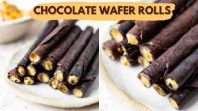 Chocolate Wafer Rolls At Home | No Egg | Chocolate Cigar Rolls Recipe | Crispy Chocolate Cigarettes