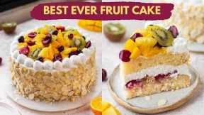 Fresh Fruit Cake Eggless Recipe | Bakery Style No Egg Fruit Cake At Home | Father's Day Recipe