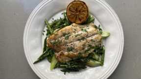 How To Make One Skillet Fish with Asparagus and Green Onions | Rachael Ray
