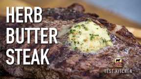 Garlic Herb Butter with Grilled Ribeye Steak Recipe