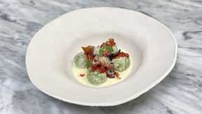 How to Make Spinach Ricotta Gnudi with Tomato Sauce and Crispy Guanciale | Chef Scott Conant