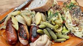 How to Make Sausages with Apples and Onions & Charred, Spiced Cabbage Wedges | Rachael Ray