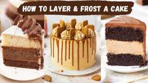 How To Layer And Frost A Cake | Beginner Friendly Guide | How To Cover A Cake With Frosting Top Tips