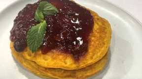 How to Make Sweet Potato Pancakes with Cranberry Compote