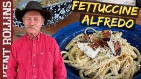 Fettuccini Alfredo with Chicken in Cast Iron