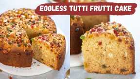 Last Minute Lazy Christmas Cake in Blender | Eggless Bakery Style Tutti Frutti Cake Recipe