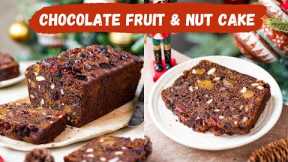 Chocolate Fruit & Nut Cake | Christmas Plum Cake Recipe with Eggless Option