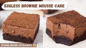 Eggless Chocolate Mousse Brownie Recipe, No Gelatine + Stand Mixer GIVEAWAY ?