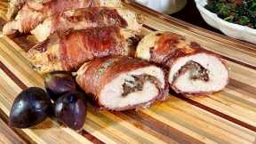 How to Make Prosciutto-Wrapped Stuffed Chicken Breasts with Figs, Rosemary +  Cheese | Rachael Ray