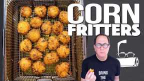 THE BEST HOMEMADE CORN FRITTERS (CRISPY, SWEET & SO INSANELY GOOD!) | SAM THE COOKING GUY