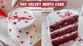 Red Velvet Bento Cake| Eggless Lunch Box Cake + GIVEAWAY | Valentine's Day| Bento Cakes At Home