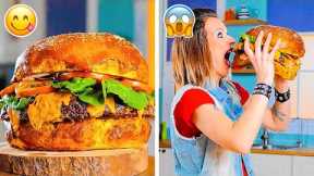 MINI VS MAXI || Giant Burger, Giant French Fries, Chips, Cookies and other Mouth-Watering Recipes