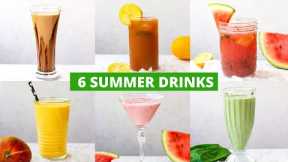 6 BEST Summer Drinks | Quick Refreshing Summer Cooler Recipes at Home in JUST 2 minutes | MUST TRY