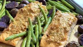 How to Make Sheet Pan Salmon With Dijon-Walnut Crust, Potatoes & String Beans | Healthy & Easy Me…