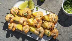 How to Make Coconut Milk-Marinated Shrimp & Pineapple Skewers | Chef Ronnie Woo