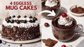 I Converted BIG Cakes into MUG CAKES😱 4 Eggless Mug Cake Recipes | 2 Min Cakes at Home