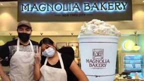 First Time Trying The Best Magnolia Bakery | Famous Banana Pudding  | Rockefeller Center NYC