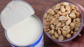 mix condensed milk with peanuts! You will be amazed! Dessert in a minute! no baking !