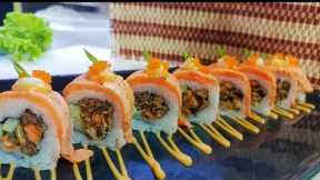 Japanese special Roll | Salmon oyako spicy roll | chefs kitchen||