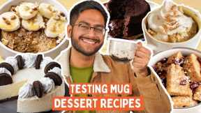 TESTING *VIRAL* MUG DESSERT RECIPES | CHOCO LAVA CAKE, OREO CHEESECAKE, FRENCH TOAST IN MUG