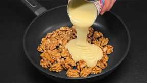 Beat condensed milk with walnut! You'll be amazed! Dessert in a minute. No Baking! Bazilika desserts