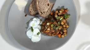 Healthy Vegetarian Chickpea + Egg Stew