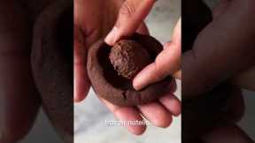 EGGLESS NUTELLA STUFFED COOKIE IN 60 SECONDS #shorts