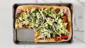 Use Up Leftover Chicken + Veggies in This Easy Taco Pizza