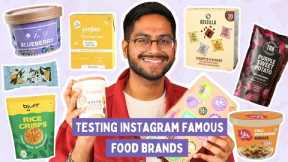 TASTING *INSTAGRAM FAMOUS* FOOD BRANDS 😱RICE CRISPIES, COFFEE CUBES, PANCAKE ..DID I LIKE ANYTHING?