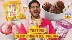 MY TEAM GUESSES THE ALL-NEW  SLOW CHURN ICE CREAM FLAVORS | 😱BLIND TASTE TEST..HONEST REACTIONS!