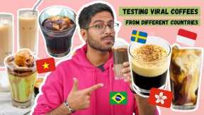 TESTING VIRAL COFFEE RECIPES FROM AROUND THE WORLD  ☕ | WEIRD COFFEE COMBINATIONS..WHAT DID I LIKE?