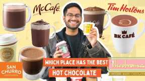 TRYING THE MOST FAMOUS HOT CHOCOLATES 😱 MC-CAFE, STARBUCKS, BURGER KING & MORE | WHICH IS THE BEST?