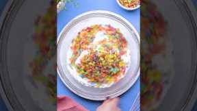 Colorful and tasty Fruity Pebble buttercream frosting