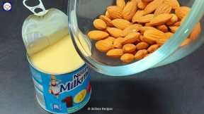 Beat condensed milk with almonds! You'll be amazed! Dessert in a minute. No baking!