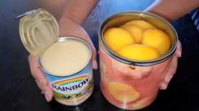 Beat Condensed Milk with Peaches! The Best No-Bake Autumn Dessert !