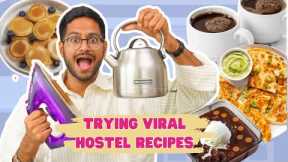 TESTING VIRAL HOSTEL RECIPES 😱 CRAZY WAYS TO MAKE FOOD IN A KETTLE AND USING IRON 🥴